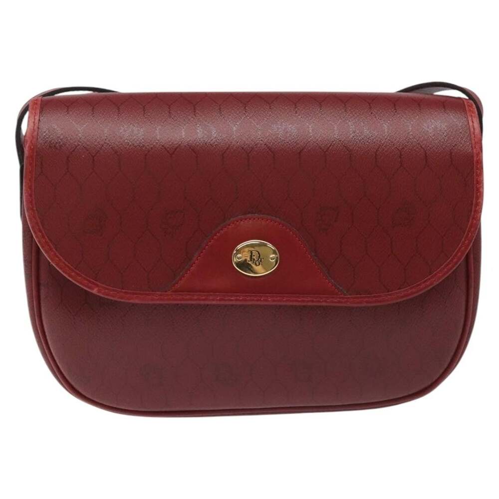Dior Honeycomb Canvas Shoulder Bag Red